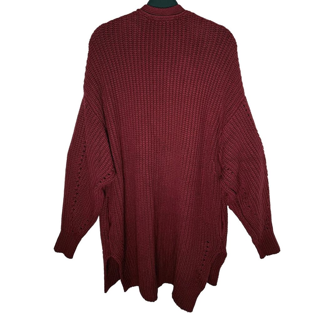 Free People Women's Knit Cabernet Nightingale Cardi Slouchy‎ Oversized Lagenlook - Picture 7 of 12